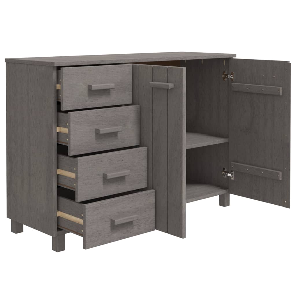 vidaXL Commode HAMAR Gris clair 113x40x80 cm Bois de pin massif