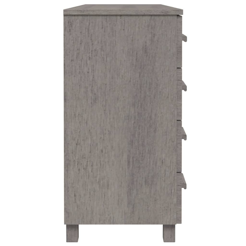 vidaXL Commode HAMAR Gris clair 113x40x80 cm Bois de pin massif