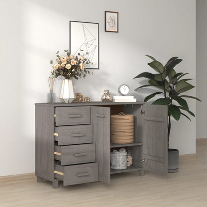 vidaXL Commode HAMAR Gris clair 113x40x80 cm Bois de pin massif