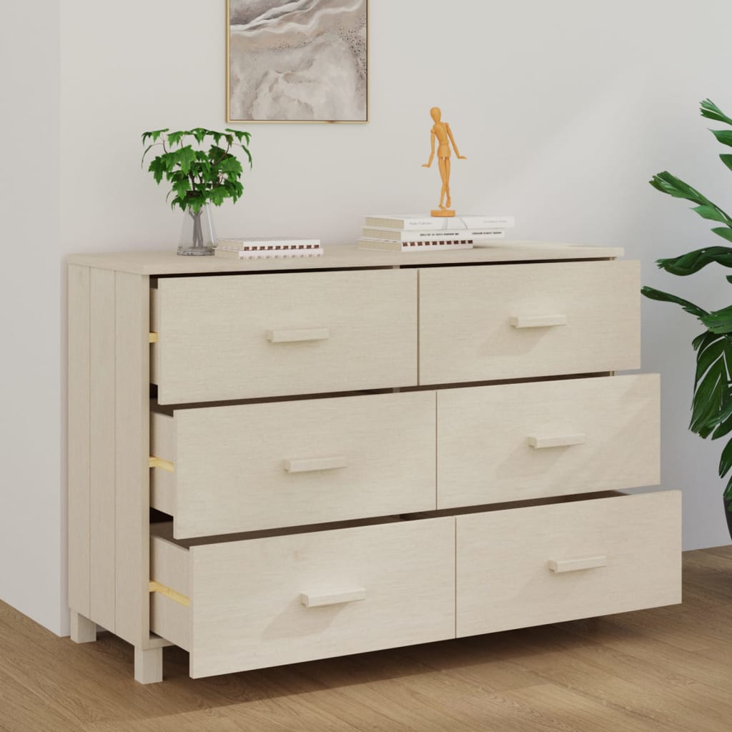 vidaXL Buffet HAMAR marron miel 113x40x80 cm bois de pin massif