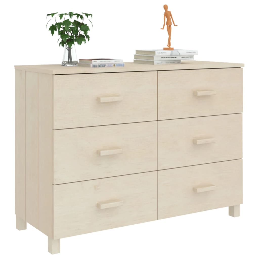 vidaXL Buffet HAMAR marron miel 113x40x80 cm bois de pin massif