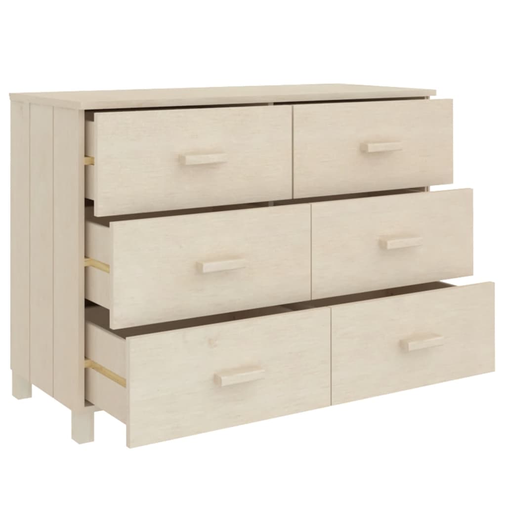 vidaXL Buffet HAMAR marron miel 113x40x80 cm bois de pin massif