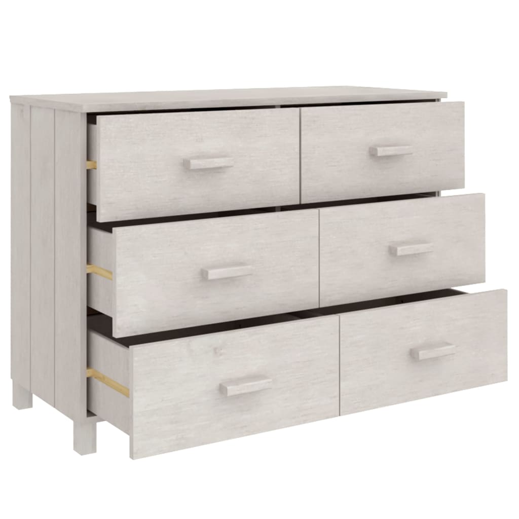 vidaXL Buffet HAMAR blanc 113x40x80 cm Bois de pin massif