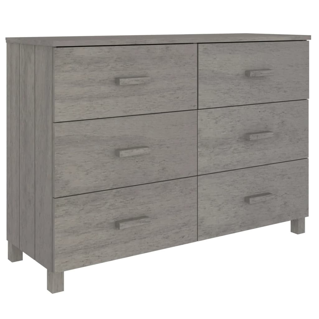vidaXL Commode HAMAR Gris clair 113x40x80 cm Bois de pin massif