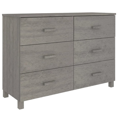 vidaXL Commode HAMAR Gris clair 113x40x80 cm Bois de pin massif