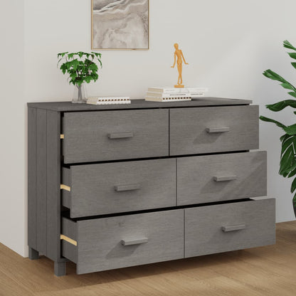 vidaXL Commode HAMAR Gris clair 113x40x80 cm Bois de pin massif