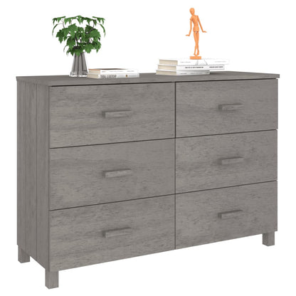 vidaXL Commode HAMAR Gris clair 113x40x80 cm Bois de pin massif