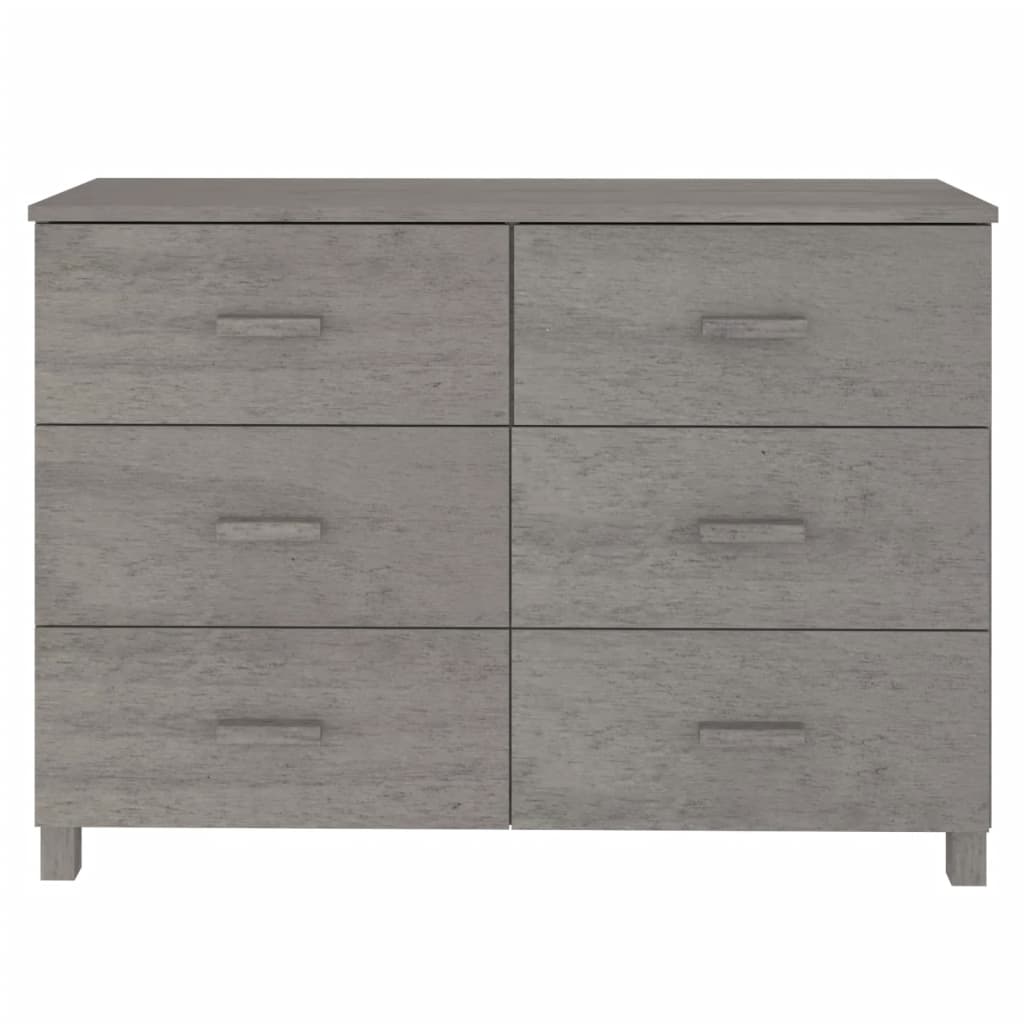vidaXL Commode HAMAR Gris clair 113x40x80 cm Bois de pin massif