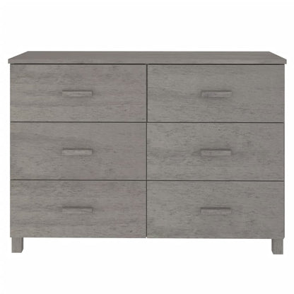vidaXL Commode HAMAR Gris clair 113x40x80 cm Bois de pin massif