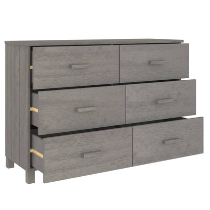 vidaXL Commode HAMAR Gris clair 113x40x80 cm Bois de pin massif