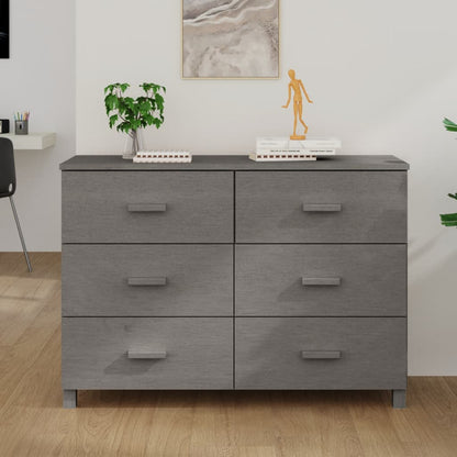 vidaXL Commode HAMAR Gris clair 113x40x80 cm Bois de pin massif