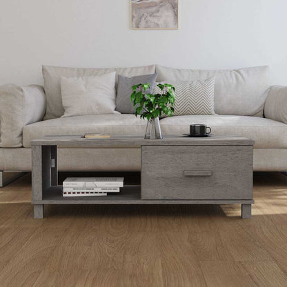 vidaXL Couchtisch HAMAR Hellgrau 100x55x35 cm Massivholz Kiefer