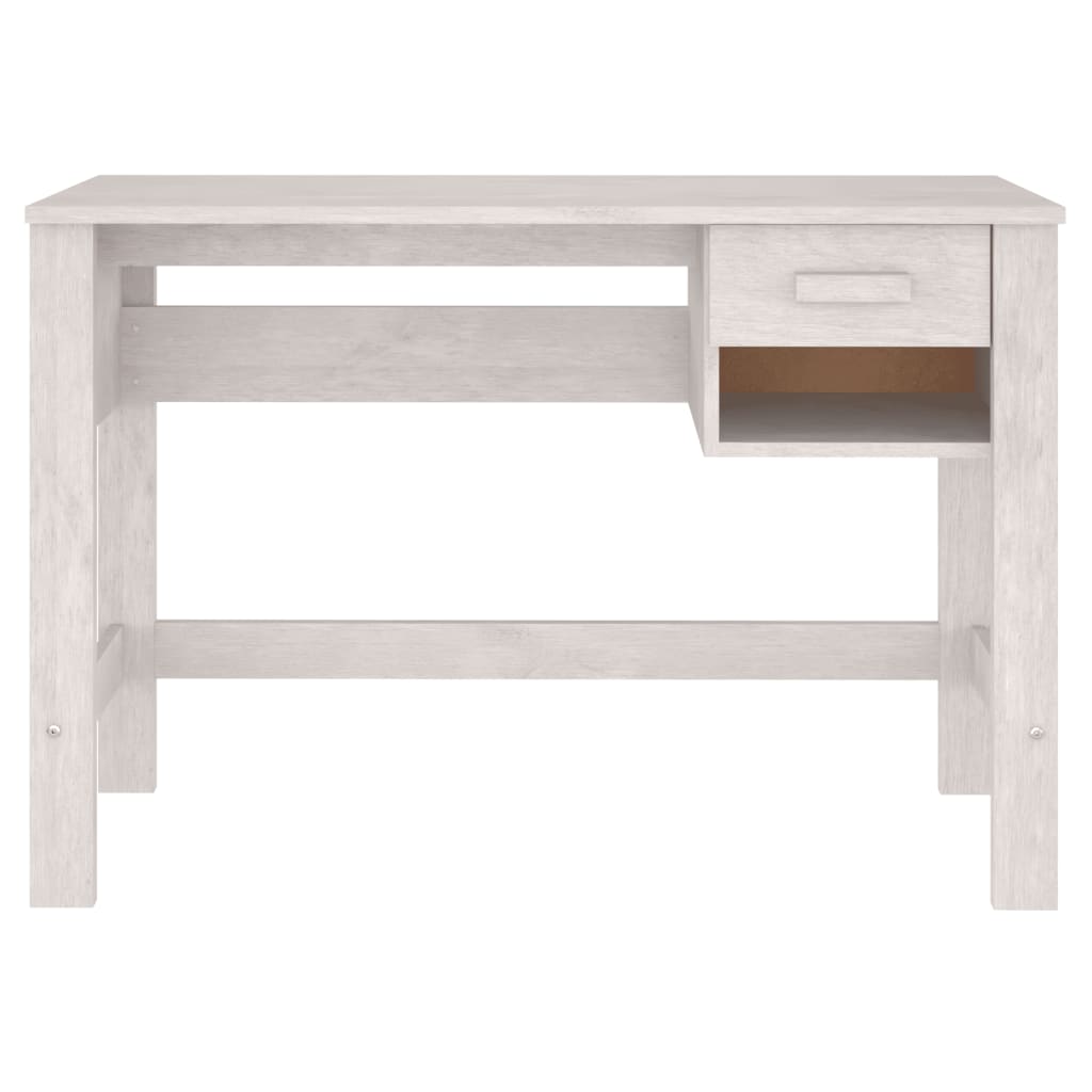 vidaXL Schreibtisch HAMAR Weiß 110x40x75 cm Massivholz Kiefer