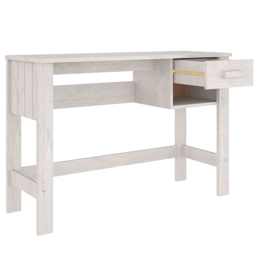 vidaXL Schreibtisch HAMAR Weiß 110x40x75 cm Massivholz Kiefer