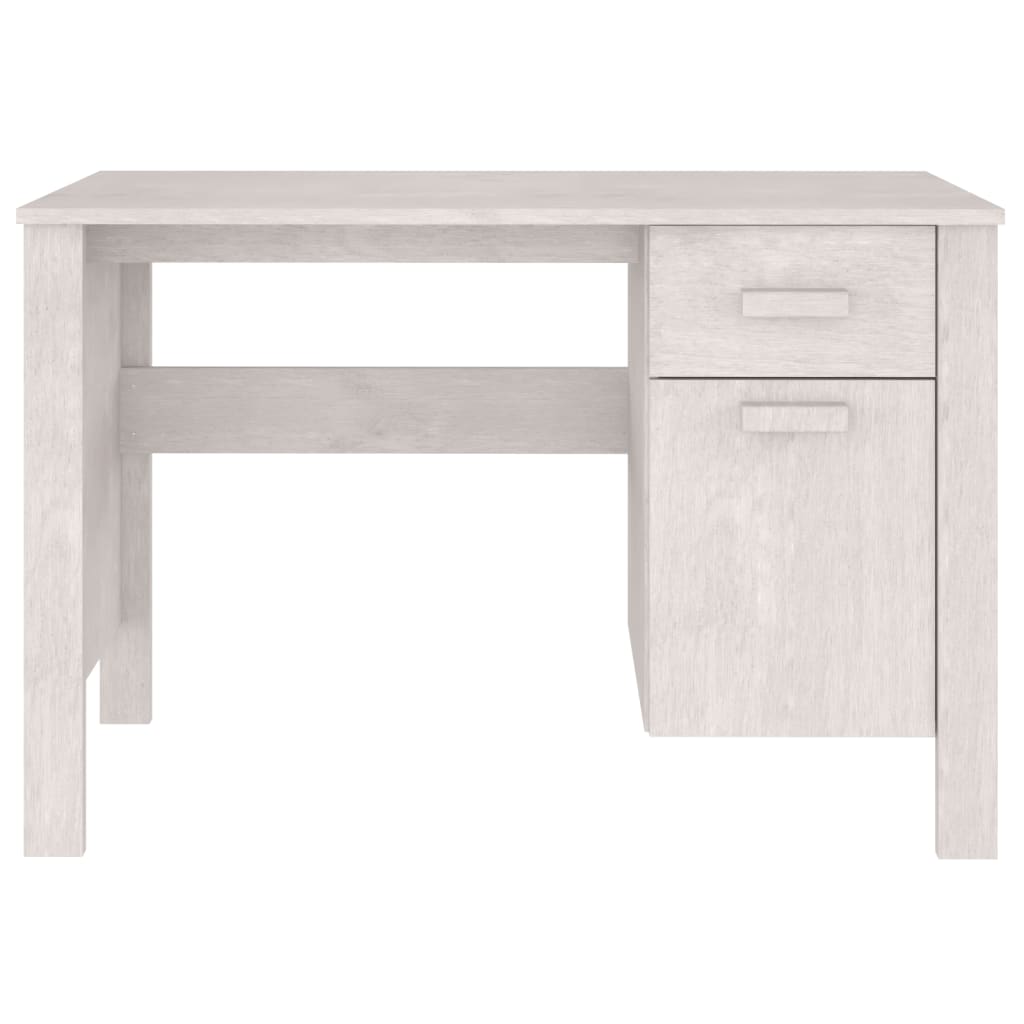 vidaXL Schreibtisch HAMAR Weiß 113x50x75 cm Massivholz Kiefer
