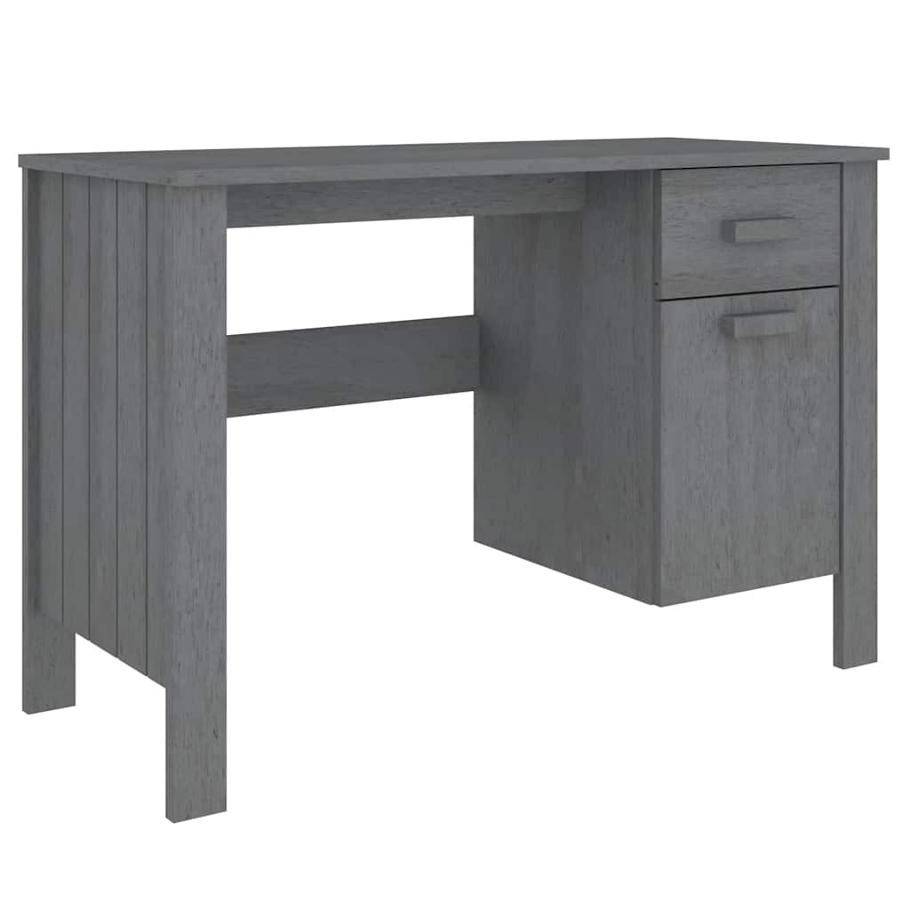vidaXL Schreibtisch HAMAR Dunkelgrau 113x50x75 cm Massivholz Kiefer