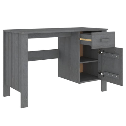 vidaXL Schreibtisch HAMAR Dunkelgrau 113x50x75 cm Massivholz Kiefer