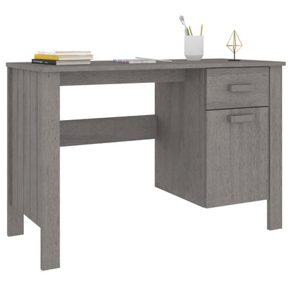 vidaXL Schreibtisch HAMAR Hellgrau 113x50x75 cm Massivholz Kiefer