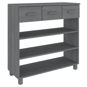 vidaXL Console HAMAR Gris foncé 90x35x90 cm Bois de pin massif