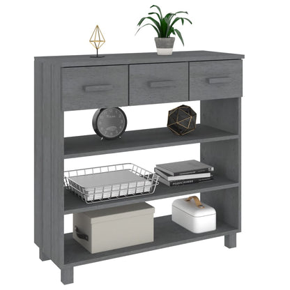 vidaXL Console HAMAR Gris foncé 90x35x90 cm Bois de pin massif
