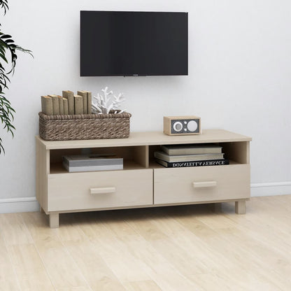 vidaXL Meuble TV HAMAR marron miel 106x40x40 cm bois de pin massif