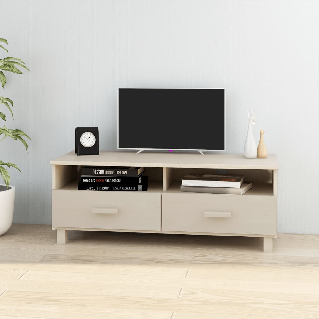 vidaXL Meuble TV HAMAR marron miel 106x40x40 cm bois de pin massif