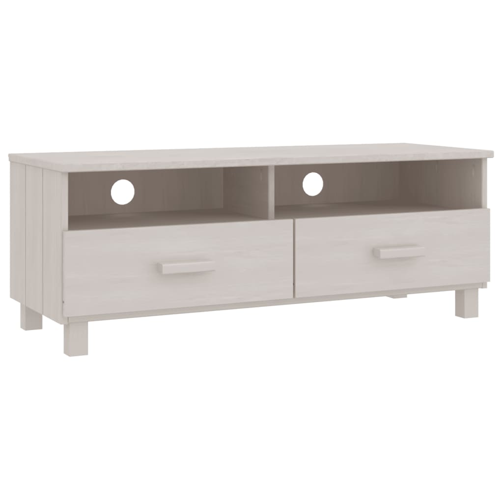 Meuble TV vidaXL HAMAR Blanc 106x40x40 cm Bois de pin massif