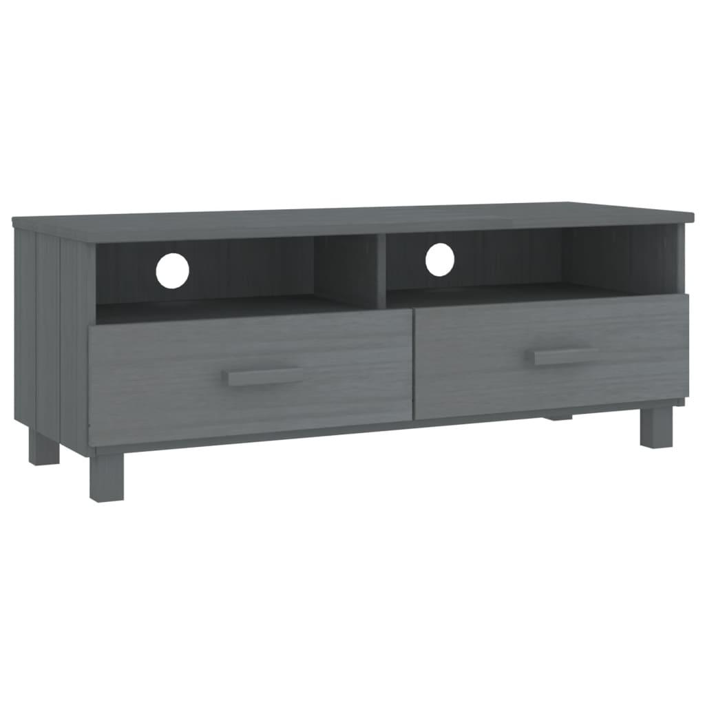 vidaXL Meuble TV HAMAR Gris foncé 106x40x40 cm Bois de pin massif