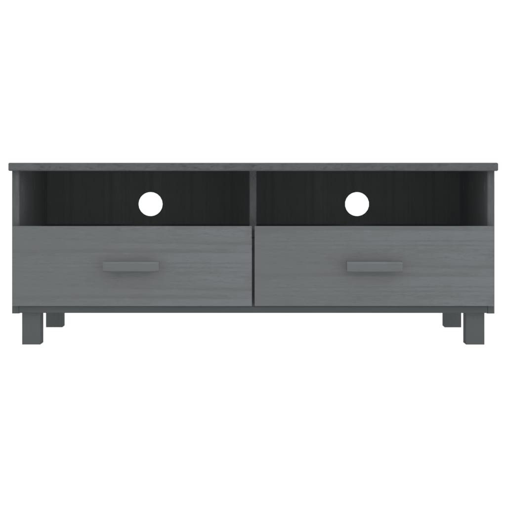 vidaXL Meuble TV HAMAR Gris foncé 106x40x40 cm Bois de pin massif
