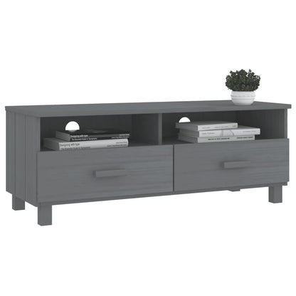 vidaXL Meuble TV HAMAR Gris foncé 106x40x40 cm Bois de pin massif