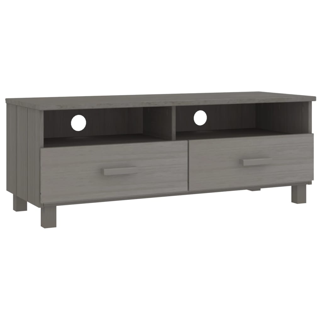 vidaXL TV-Schrank HAMAR Hellgrau 106x40x40 cm Massivholz Kiefer