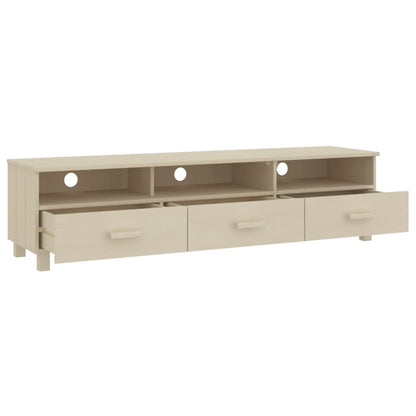 vidaXL Meuble TV HAMAR marron miel 158x40x40 cm pin massif