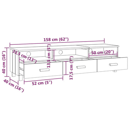 vidaXL Meuble TV HAMAR marron miel 158x40x40 cm pin massif