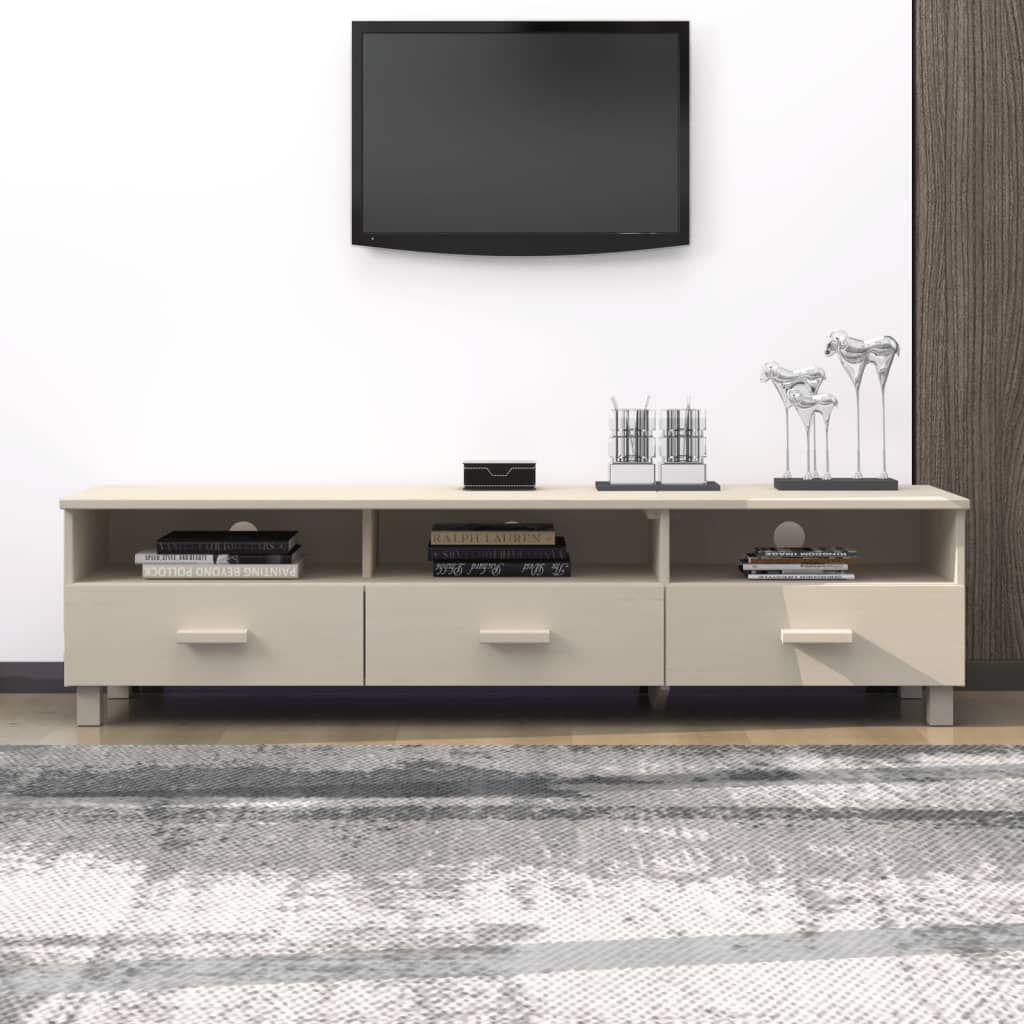 vidaXL Meuble TV HAMAR marron miel 158x40x40 cm pin massif