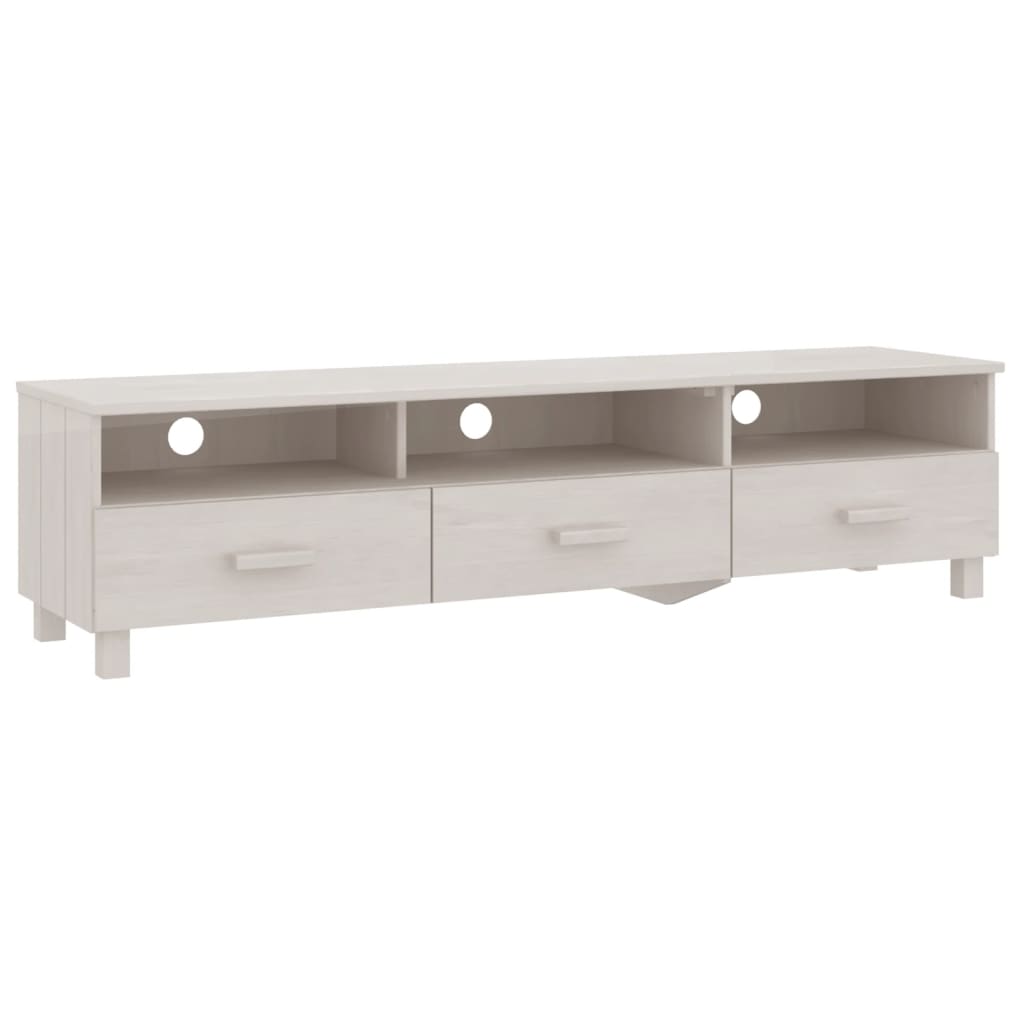 vidaXL Meuble TV HAMAR blanc 158x40x40 cm Bois de pin massif