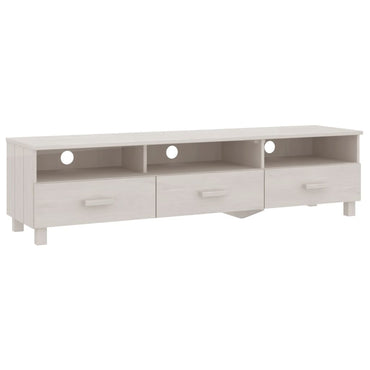 vidaXL Meuble TV HAMAR blanc 158x40x40 cm Bois de pin massif