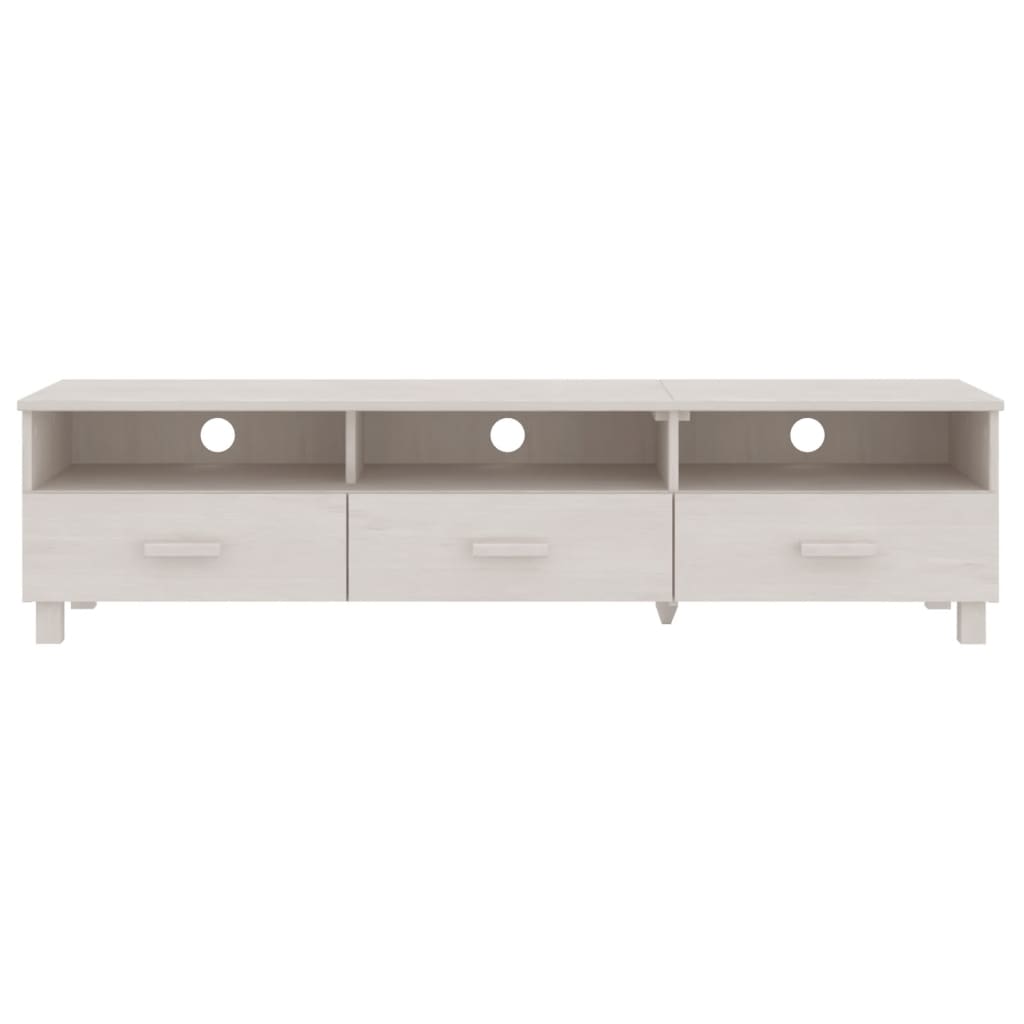 vidaXL Meuble TV HAMAR blanc 158x40x40 cm Bois de pin massif