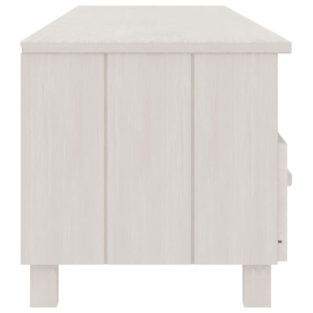 vidaXL Meuble TV HAMAR blanc 158x40x40 cm Bois de pin massif