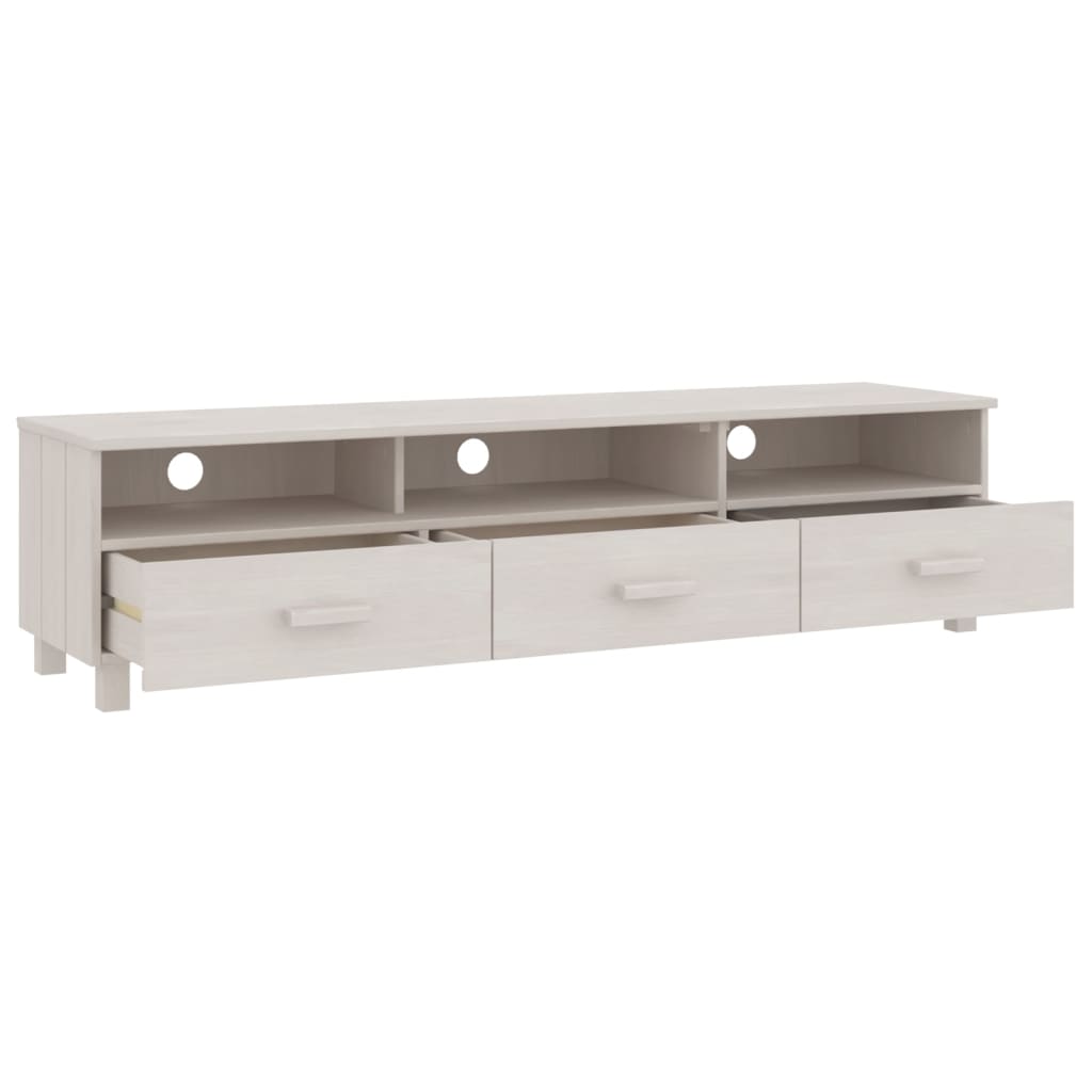 vidaXL Meuble TV HAMAR blanc 158x40x40 cm Bois de pin massif