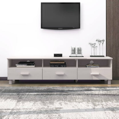 vidaXL Meuble TV HAMAR blanc 158x40x40 cm Bois de pin massif