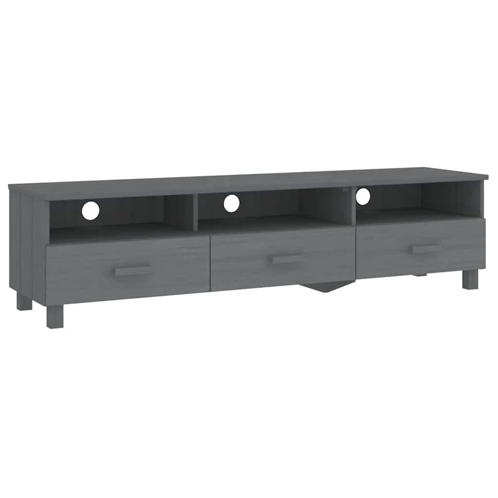 vidaXL Meuble TV HAMAR Gris foncé 158x40x40 cm Pin massif