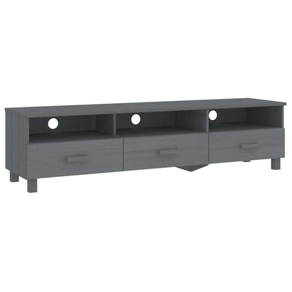 vidaXL Meuble TV HAMAR Gris foncé 158x40x40 cm Pin massif