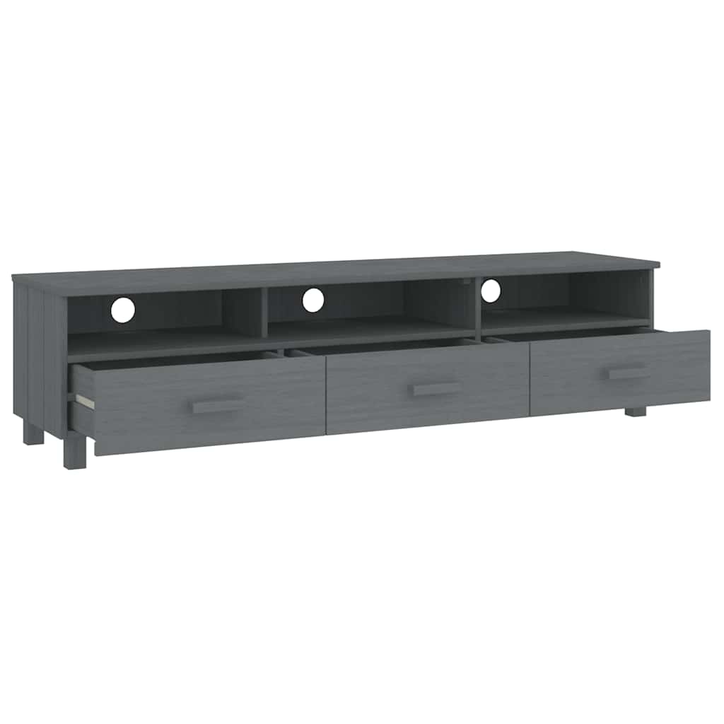 vidaXL Meuble TV HAMAR Gris foncé 158x40x40 cm Pin massif