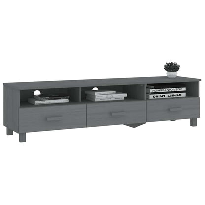 vidaXL Meuble TV HAMAR Gris foncé 158x40x40 cm Pin massif
