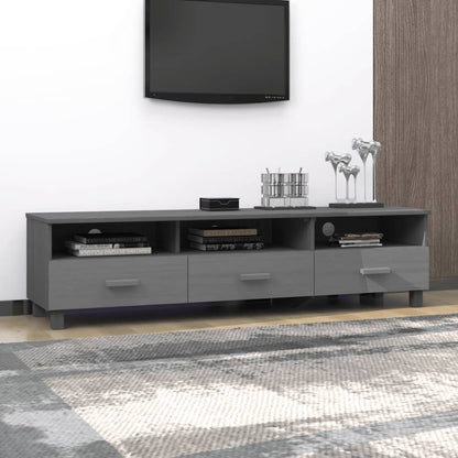 vidaXL Meuble TV HAMAR Gris foncé 158x40x40 cm Pin massif