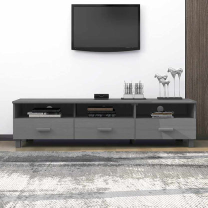 vidaXL Meuble TV HAMAR Gris foncé 158x40x40 cm Pin massif