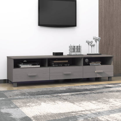vidaXL TV-Schrank HAMAR Hellgrau 158x40x40 cm Massivholz Kiefer