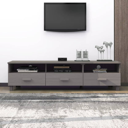 vidaXL TV-Schrank HAMAR Hellgrau 158x40x40 cm Massivholz Kiefer