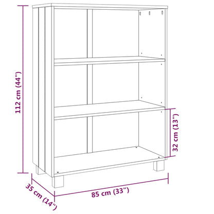 vidaXL Bücherschrank HAMAR Weiß 85x35x112 cm Massivholz Kiefer