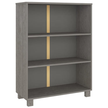 vidaXL Bücherschrank HAMAR Hellgrau 85x35x112 cm Massivholz Kiefer